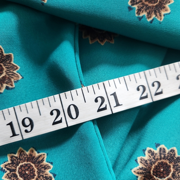 Vintage Tan Jay 2 Piece Midi Dress Set Teal Green With Floral Print Women's 8 - Picture 8 of 16